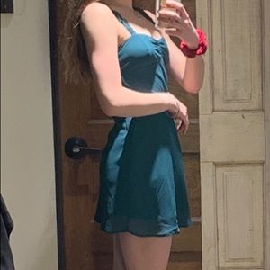 Urban Outfitters Dresses - Navy green ruffle bottom casual dress Urban Outfitters Dresses - Navy green ruffle bottom casual dress